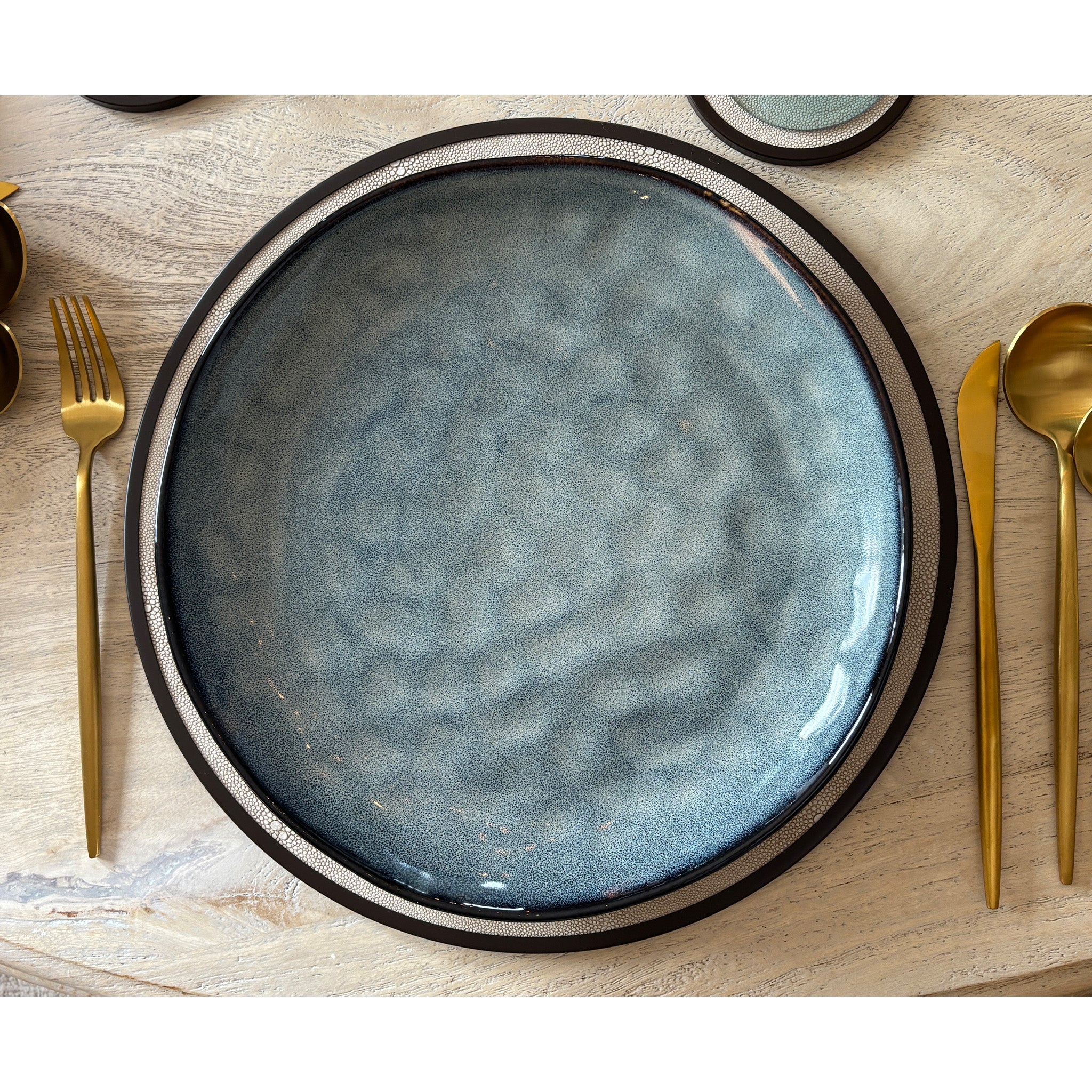 Stoneware Blue Dinner Plates - Set of 4